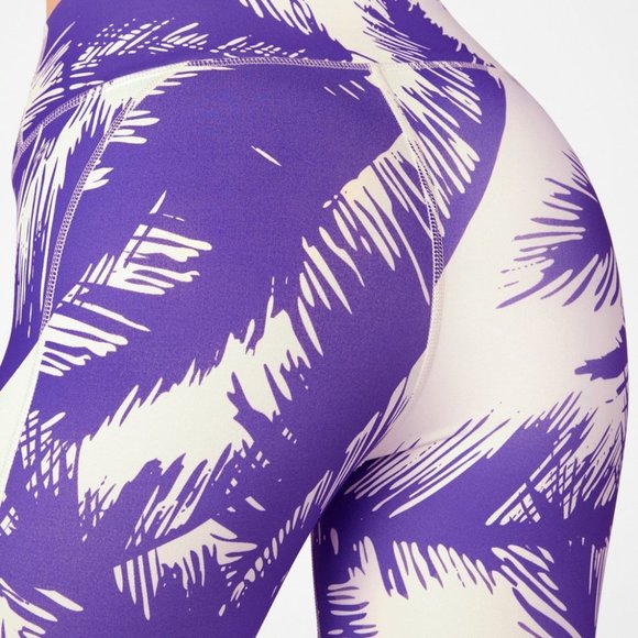 Fabletics Purple palm print High waisted gym pants - Picture 3 of 6